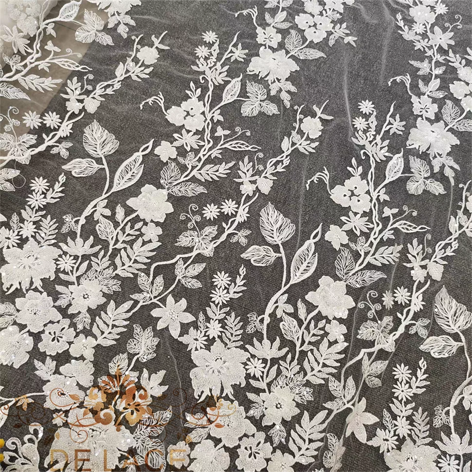 JZQ Изысканное свадебное платье с цветочной тканью, высокое качество, сетка, вышитый тюль, блестки, бисер, свадебное платье, кружевная сетка