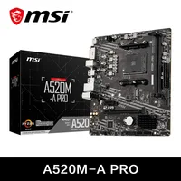 Placa base MSI AMD A520M-A PRO compatible con CPU Ryzen R3 R5 R7 serie 5000 y 3000 placa base AM4 M.2 NVME DDR4 de doble canal completamente nuevo