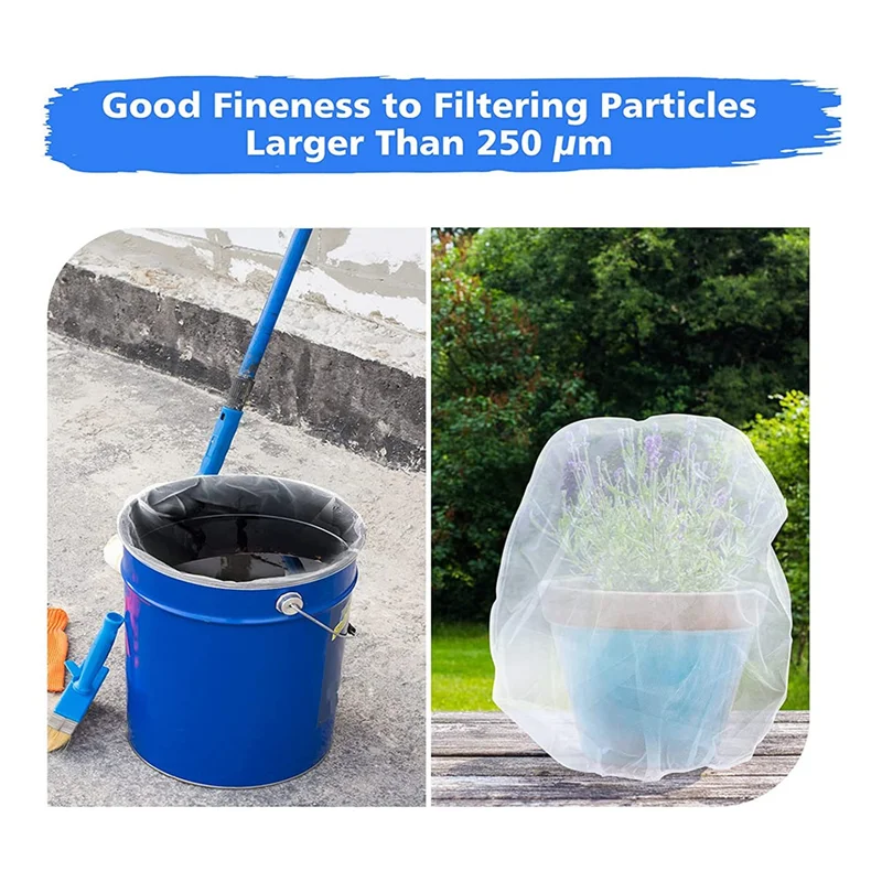 Paint Strainer Bags, 24Pcs 2 Gallon White Fine Mesh Filter Bag, Bucket Elastic Opening Strainer Bags for Paint Gardening HOT