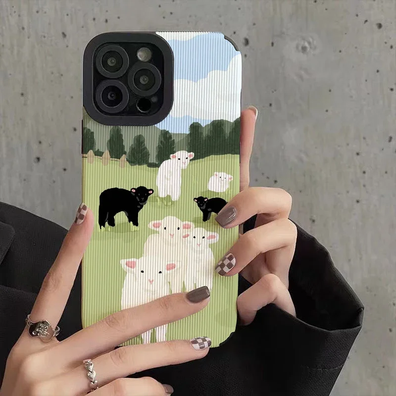 Cute Cartoon Sheep Phone Cases for IPhone 11 Case 14 Pro Max 15 Pro Max IPhone Case for IPhone 13