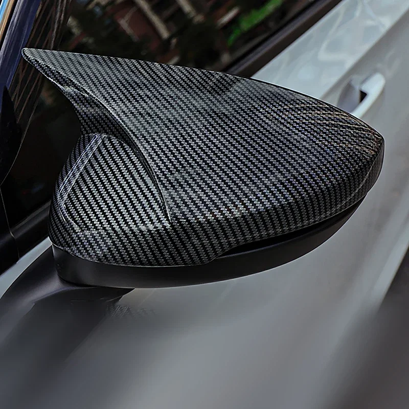For Honda Civic 11th Gen 2022 Car Door Rearview Mirror Horn Style Cap Trim Cover Sticker Carbon Fiber Color Exterior Accessories