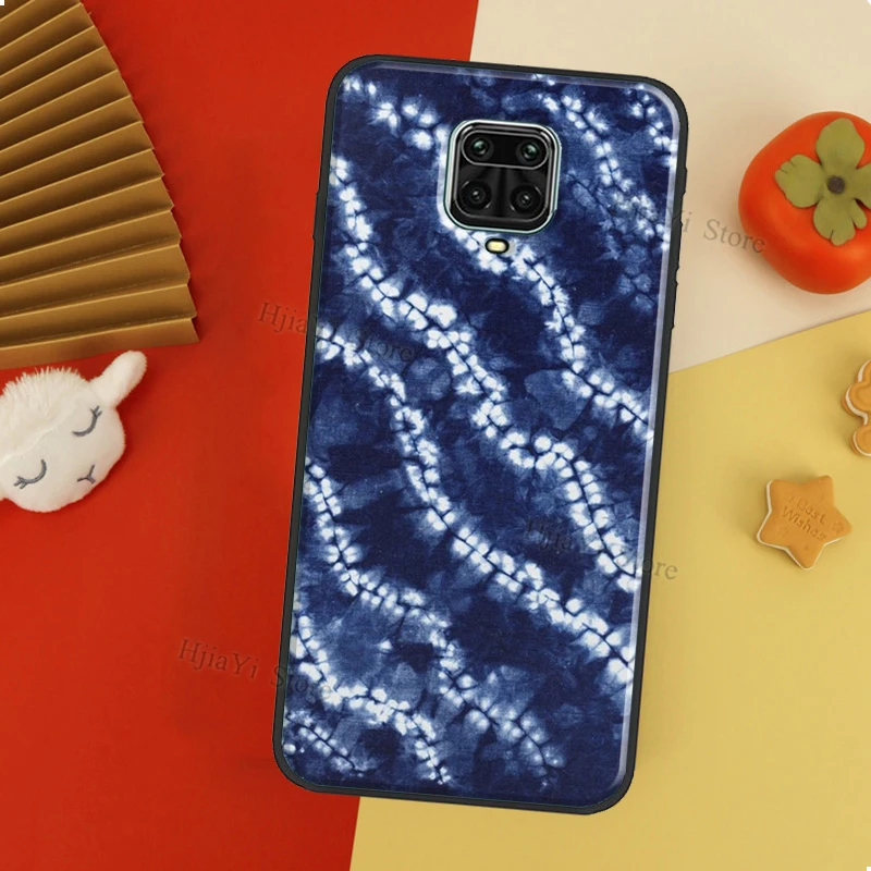 Shibori indigo Tie Dye Case For Xiaomi Redmi Note 12 Pro 8 9 10 11 Pro Note 12S 11S 10S 9S 9C 10A 10C 12C Cover