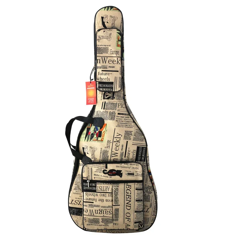 40 41Inch Guitar Case Personality Style Guitar Cover Shoulder Strap Backpack 600D Oxford Waterproof Acoustic Folk Gig Bag