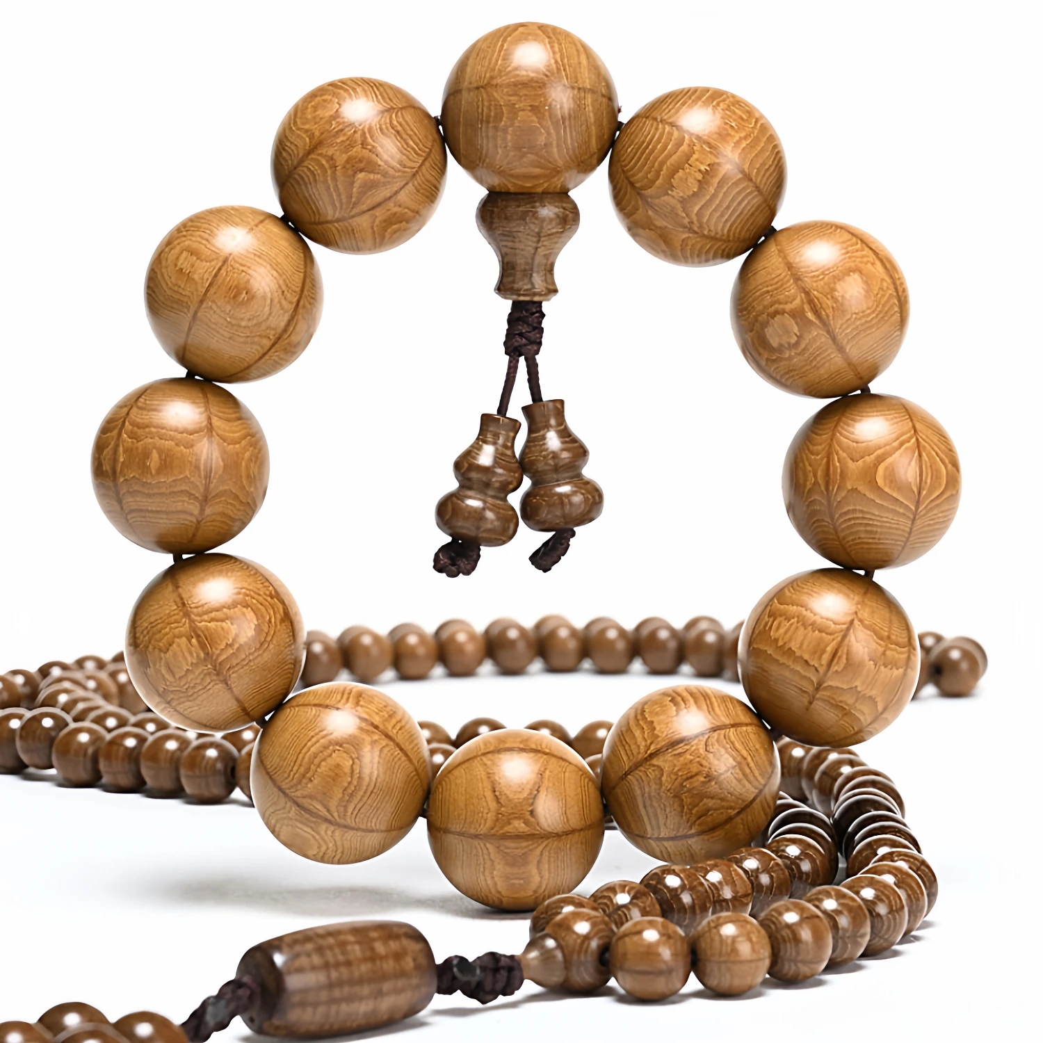 2026 Authentic Full Pattern Wutai Mountain Six Lines Wood Buddha Beads Bracelet Factory Direct Supply Bulk Discount Dropshipping view 2