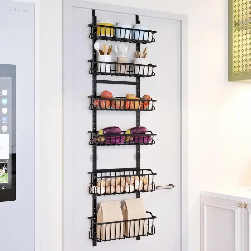 

Over Door Organizer Rack Suction Cup Multi-Tier Door Racks Storage Shelf Space-Saving Large Capacity Home Organizer Door Storage