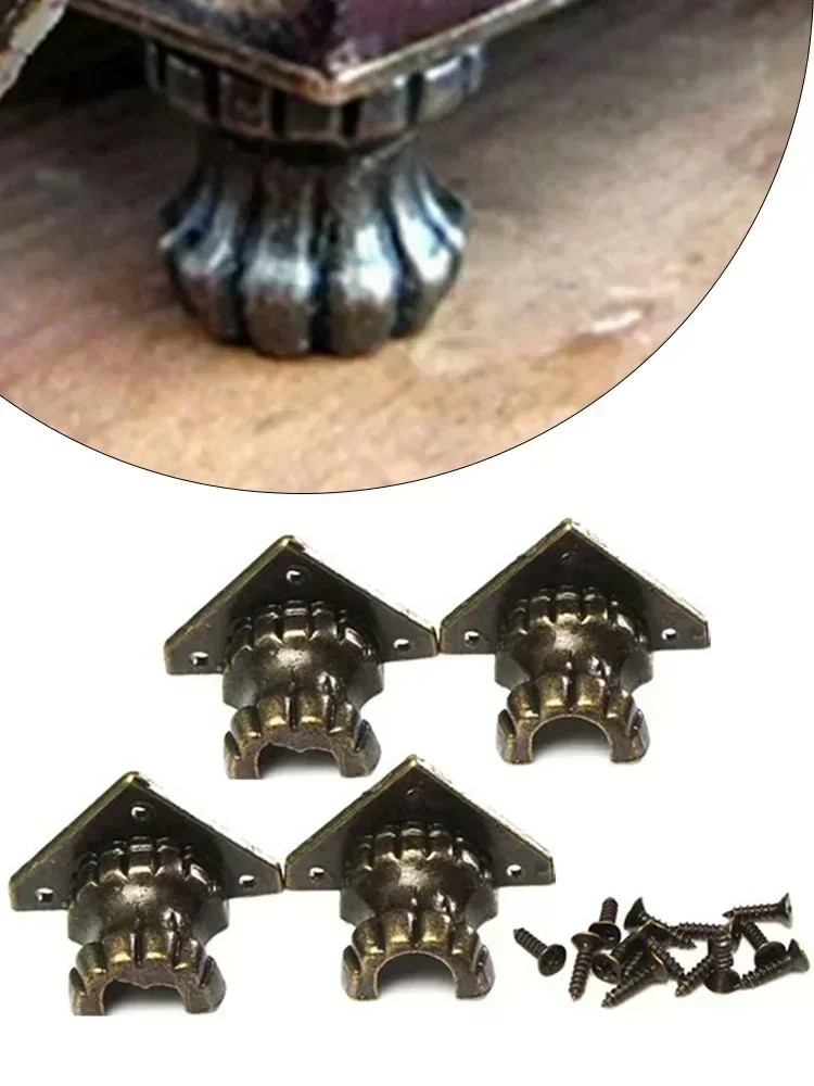 Decorative Feet Antique Wooden Box Cabinet Alloy Corner Protector Decorative Feet Jewelry Boxes Precious Belongings