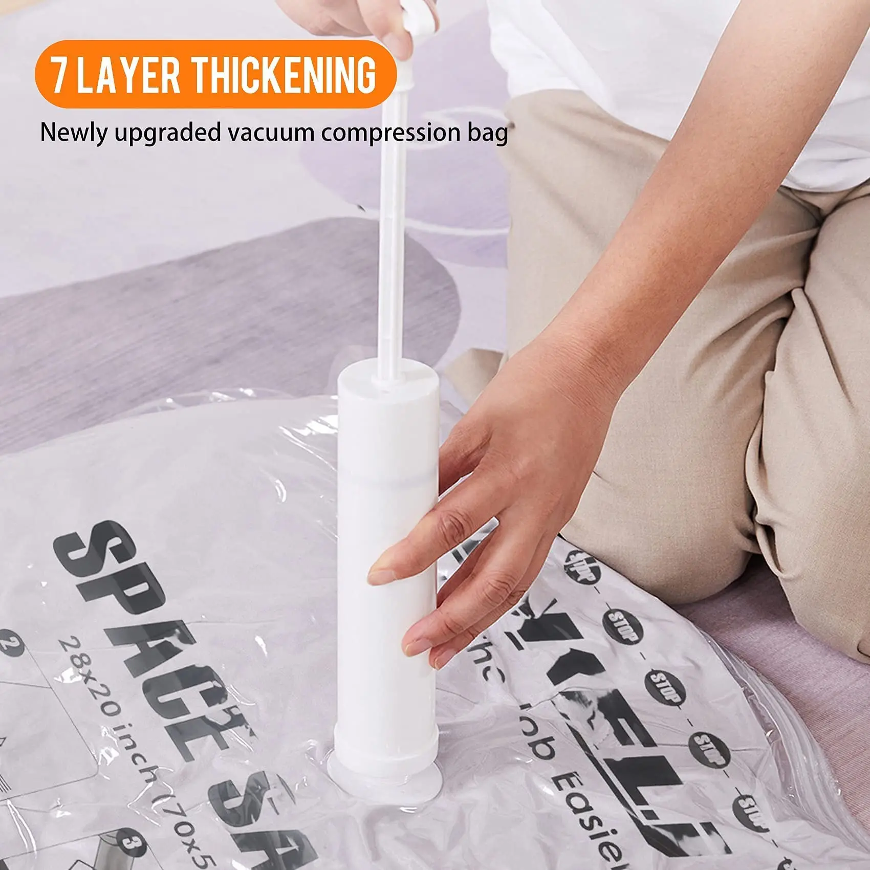 2022 New Vacuum Storage Bags for Clothes,Transparent Clothes Organizer Seal Compressed Travel Saving Space Bags Package