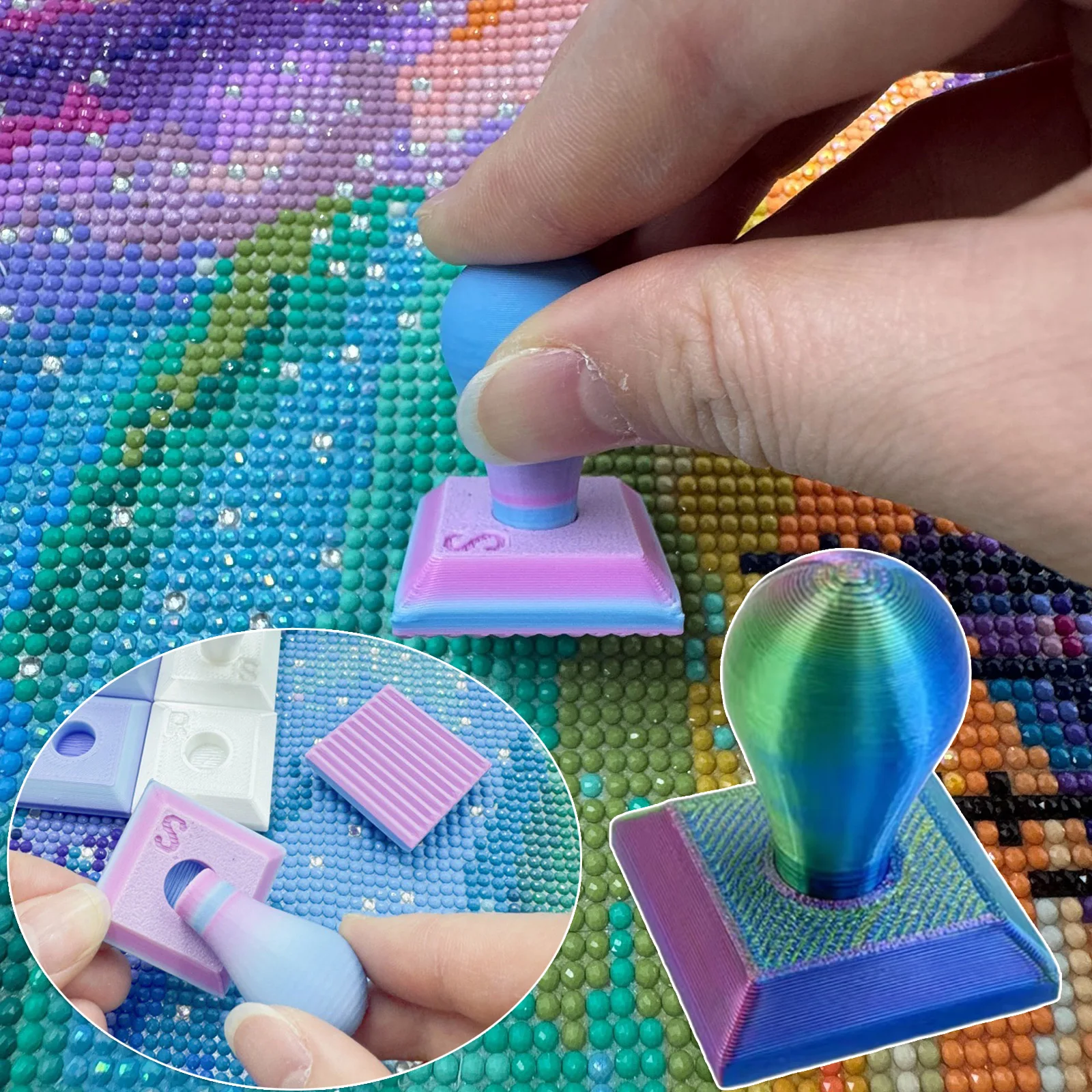 2 pcs/set Detachable diamond painting tool Accessories stamp roller, suitable for square/round diamond art