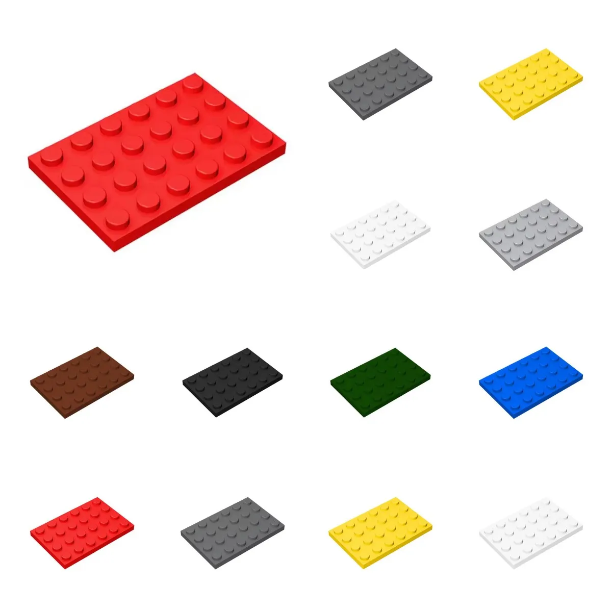 10pcs 3032 Plate 4 x 6 Bricks Collections Bulk Modular GBC Toys For Technical MOC Set Buildings Blocks