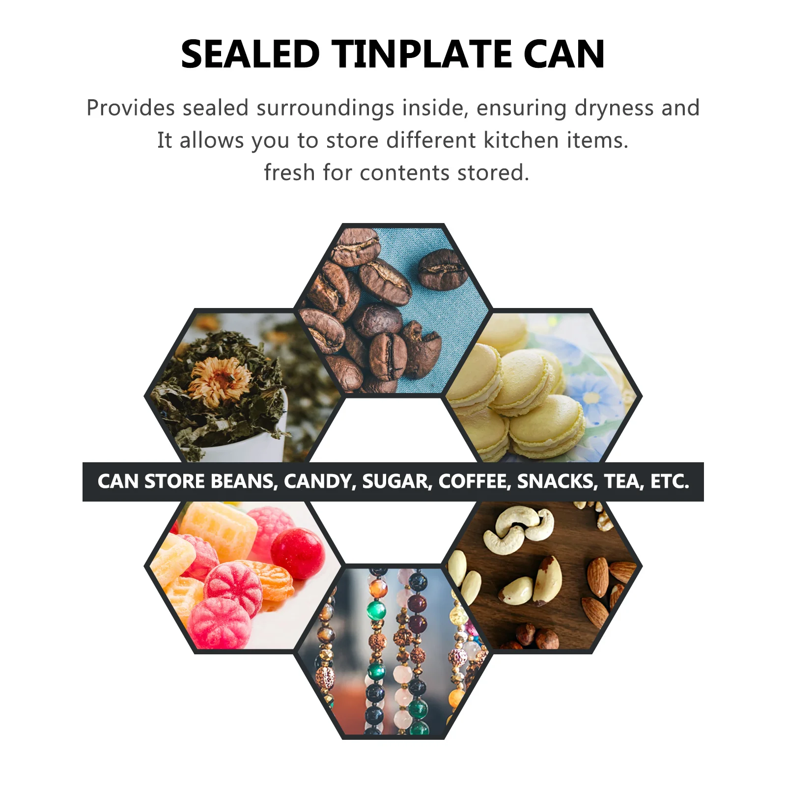 

3Pcs Black Tinplate Storage Can Sealed Metal Jar Size 125 Portable Travel Office Kitchen Container Tinplate Can