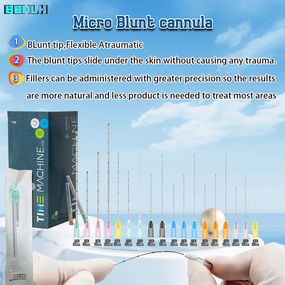 

Fine Micro Cannula Korea Blunt needles Needle Tips 21G/22G/23G/25G/27G/30G Plain Ends Notched Endo needle Syringe 50packs Tool