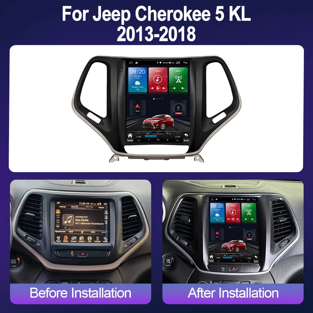 ل جيب شيروكي 5 KL 2013-2018 9.7 "7862S أندرويد 13 راديو السيارة تسلا نمط الوسائط المتعددة مشغل فيديو Carplay نظام تحديد المواقع نافي ستيريو 4G #2