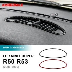 For Mini Cooper R50 R53 Hatch One 2001-2006 Soft Carbon Fiber Dashboard Center Air Outlet Vent Frame Trim Car Interior Sticker