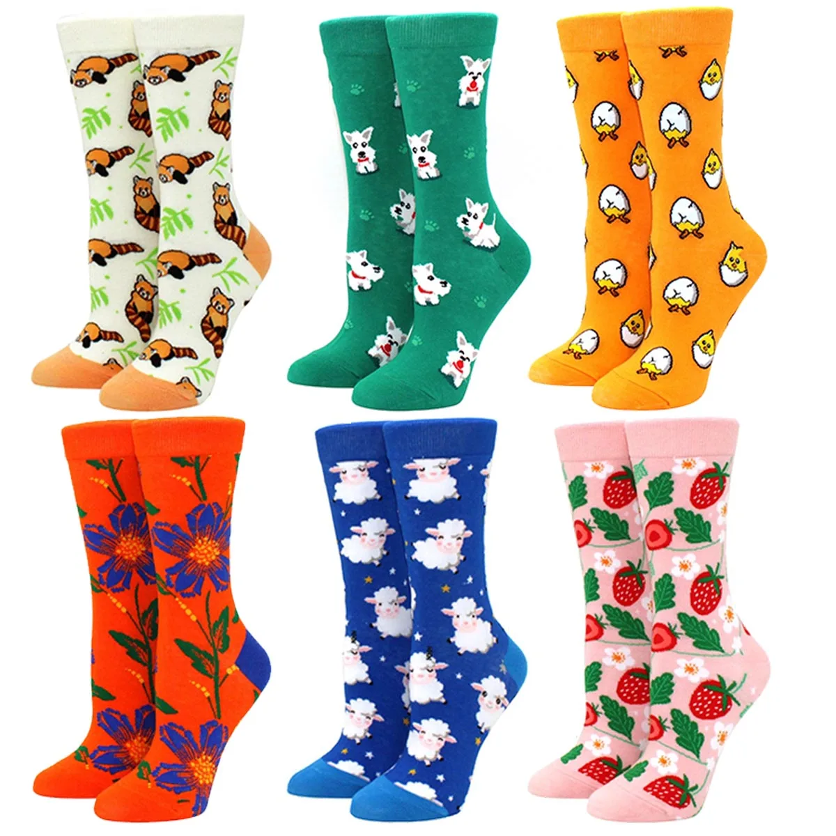 Cute socks for men and women print art painting food colorful bee skateboard middle tube socks