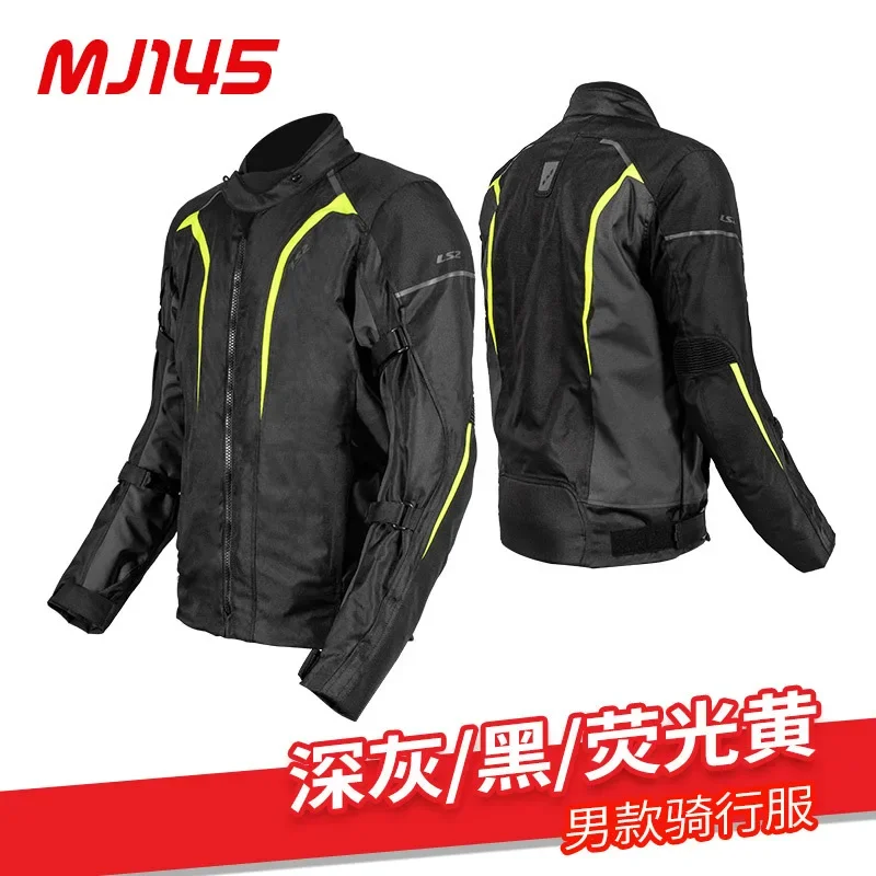 LS2 Original Motorcycle Jacket Pants Riding Clothing Set Windproof Warm Motorbike Jacket Men Anti-fall CE Level Motocross Jacket