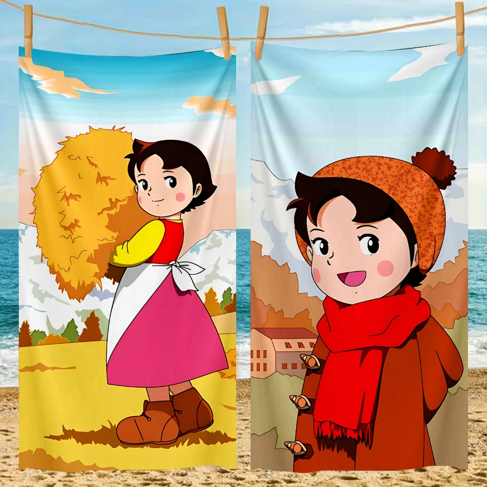 Cartoon Girl of the Alps Heidi Beach Towel Microfiber Sand Free Quick Dry Soft Sandproof Pool Towels Gift for Travel Shower