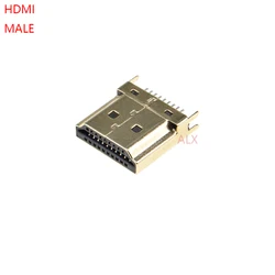 5/10/50pcs Hdmi Male Jack/Plug Connector 19pin 19p 1.6mm 180 Degree Gold-Plated Hd 19 Pin