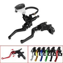 Universal CNC Motorcycle Adjustable Clutch Brake Master Cylinder Reservoir Levers Kit for Yamaha Kawasaki 7/8