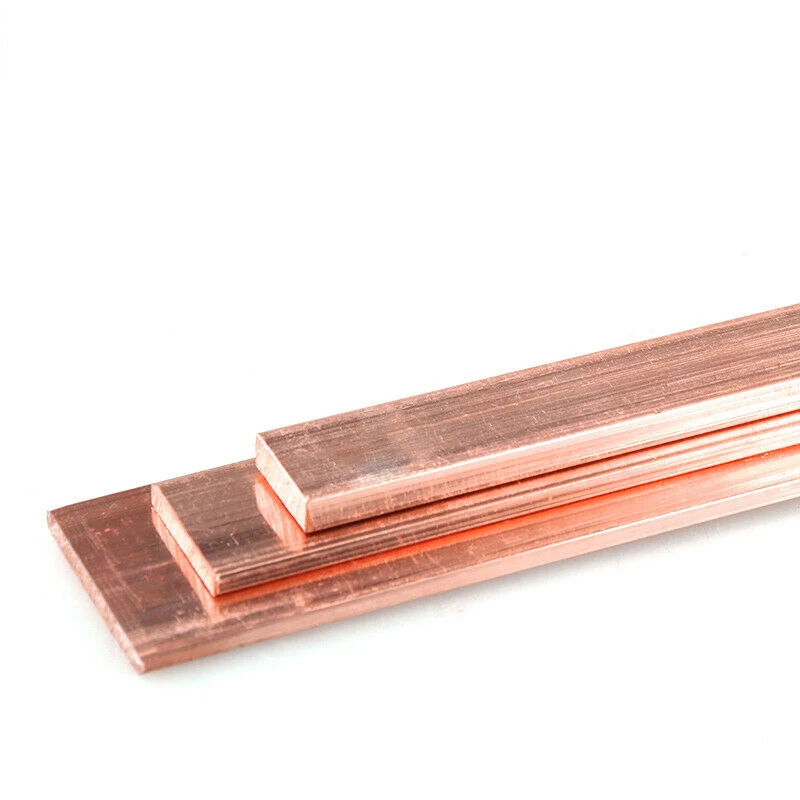 1pcs Thickness 10/12mm 99.9% Pure Red Copper Flat Metal Plate T2 Metal Rod Flat Bar Strip Width 20 30 40 50 60 80 100mm