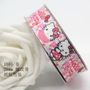 Sanrio Hello Kitty Webber Cute Girls Hair Accessories Handmade DIY Streamer Single Side Melody Hair Accessories Thread Ribbon