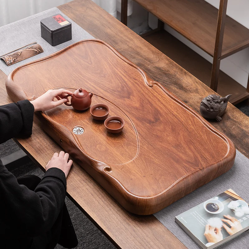 

Serving Accessories Tea Tray Wooden Decorative Pot Valet Drainage Tea Tray Chinese Kitchen Living Room Bandejas Home Products