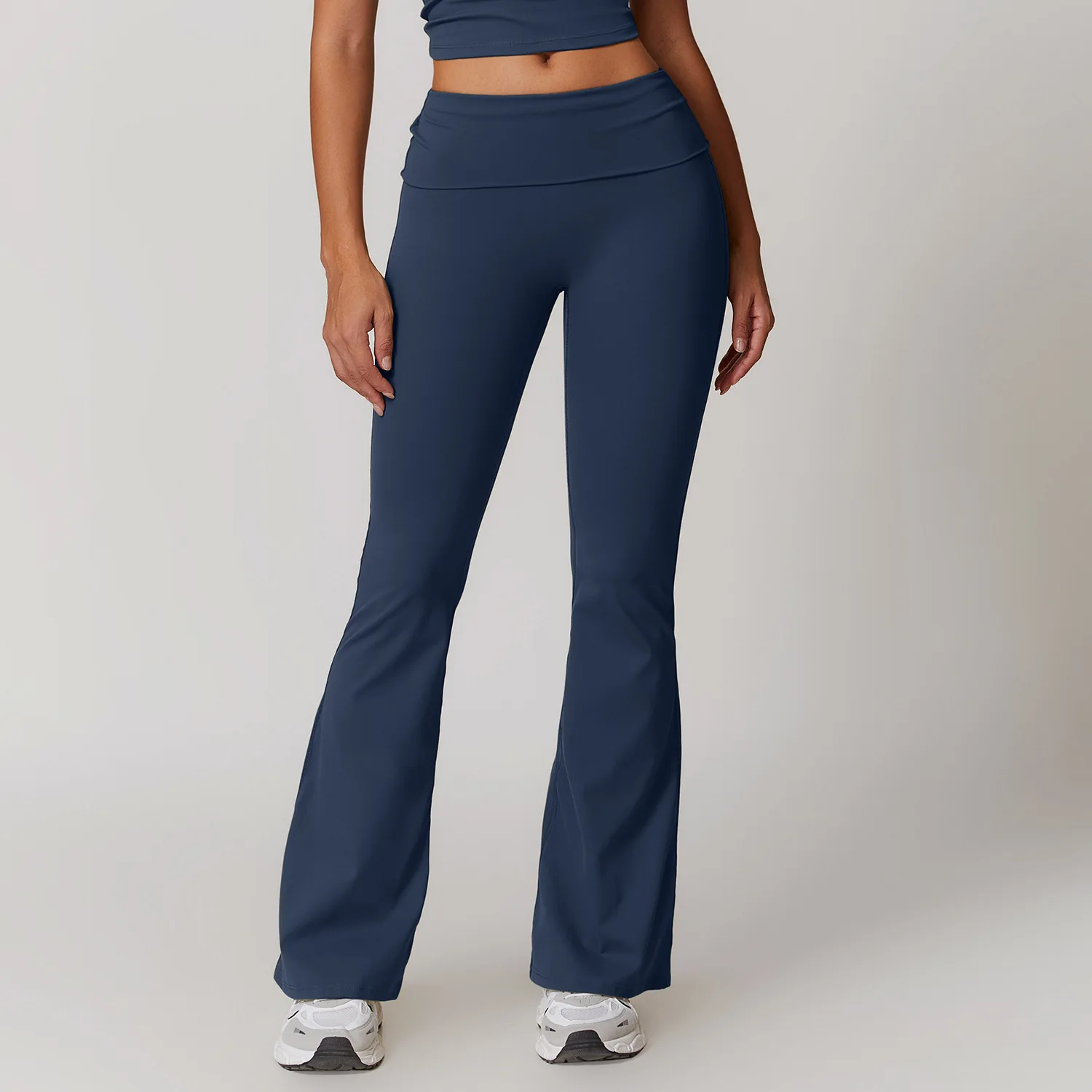 Bell-bottoms feminino cintura alta yoga leggings alta elástica levantamento de bunda respirável calças esportivas para mulheres ginásio treino leggings