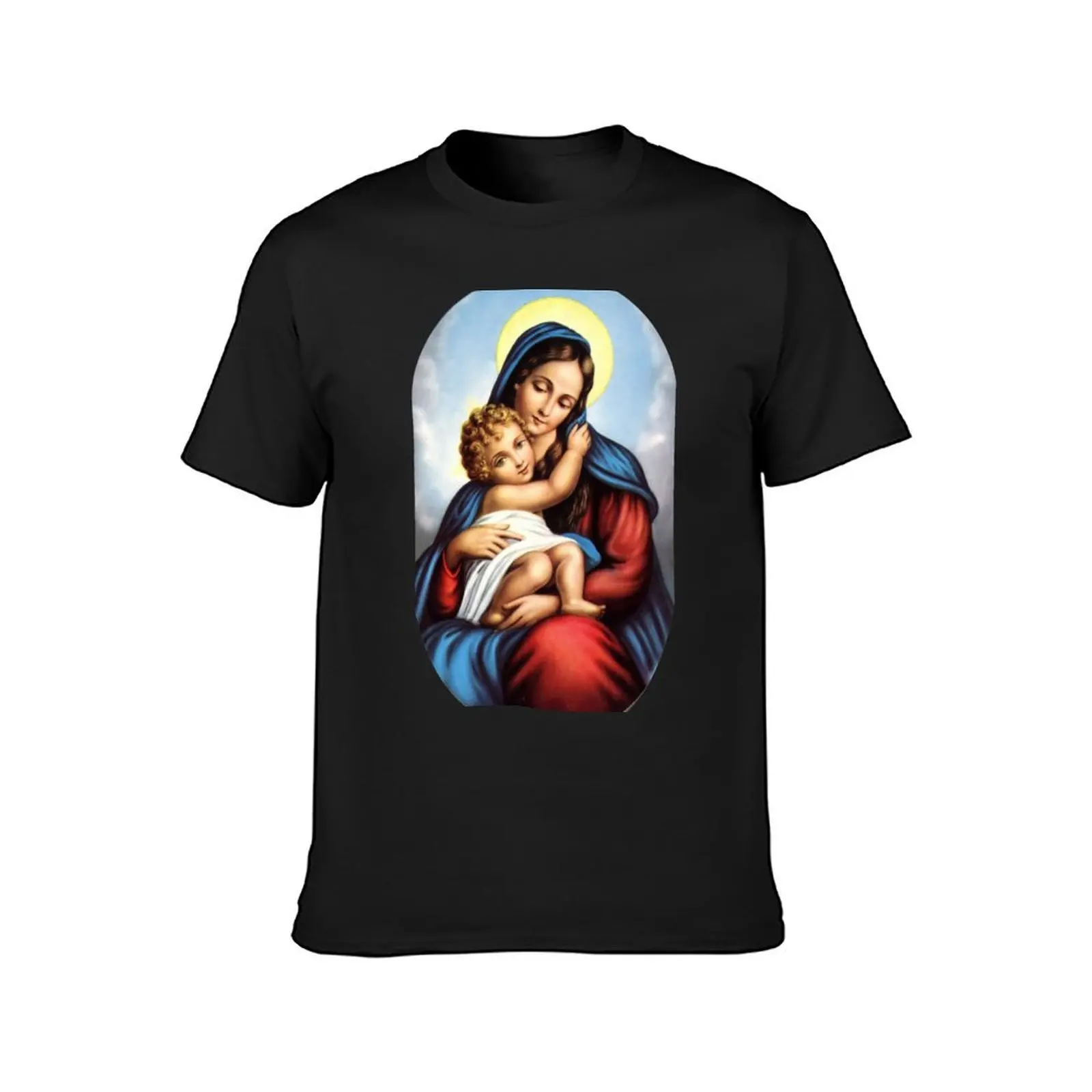 virgin mary T-Shirt kawaii clothes customizeds cute tops men clothing