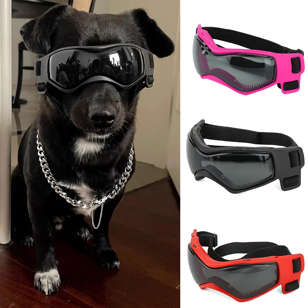 UV Protection Pet Goggle For Small Dogs Cats Windproof Adjustable Strap Soft Silicone Dog Sunglasses Outdoor Driving Eye Glasses