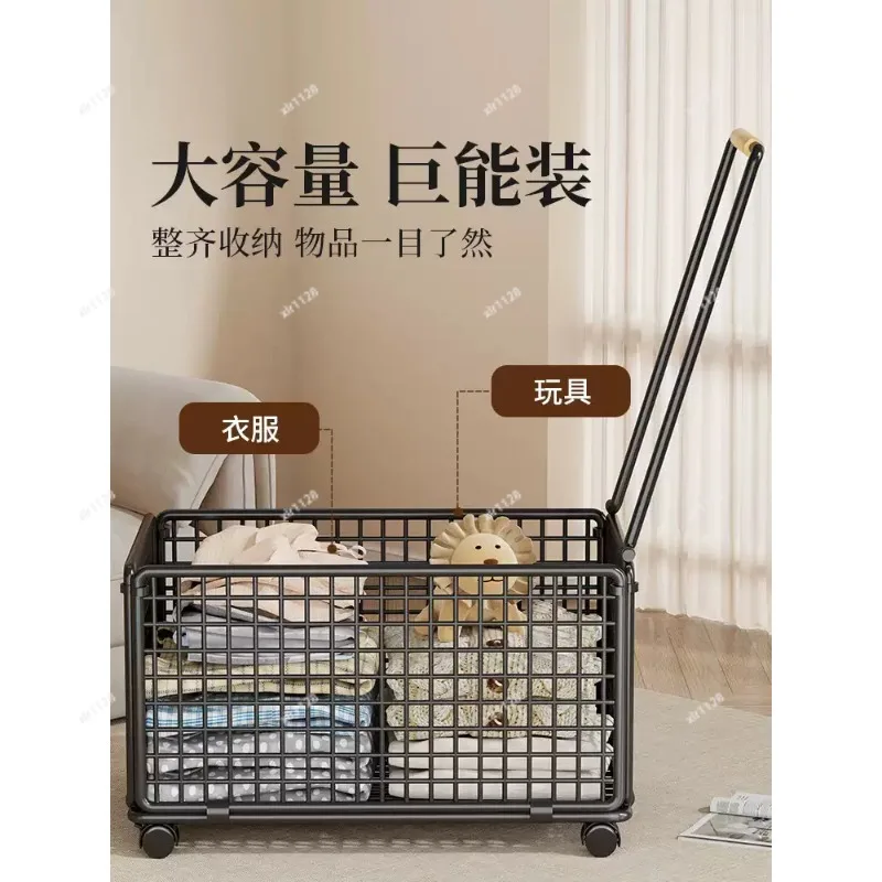 Rolling Storage Crate, movable organizer bin for daily sundries, garments and bedroom arrangement