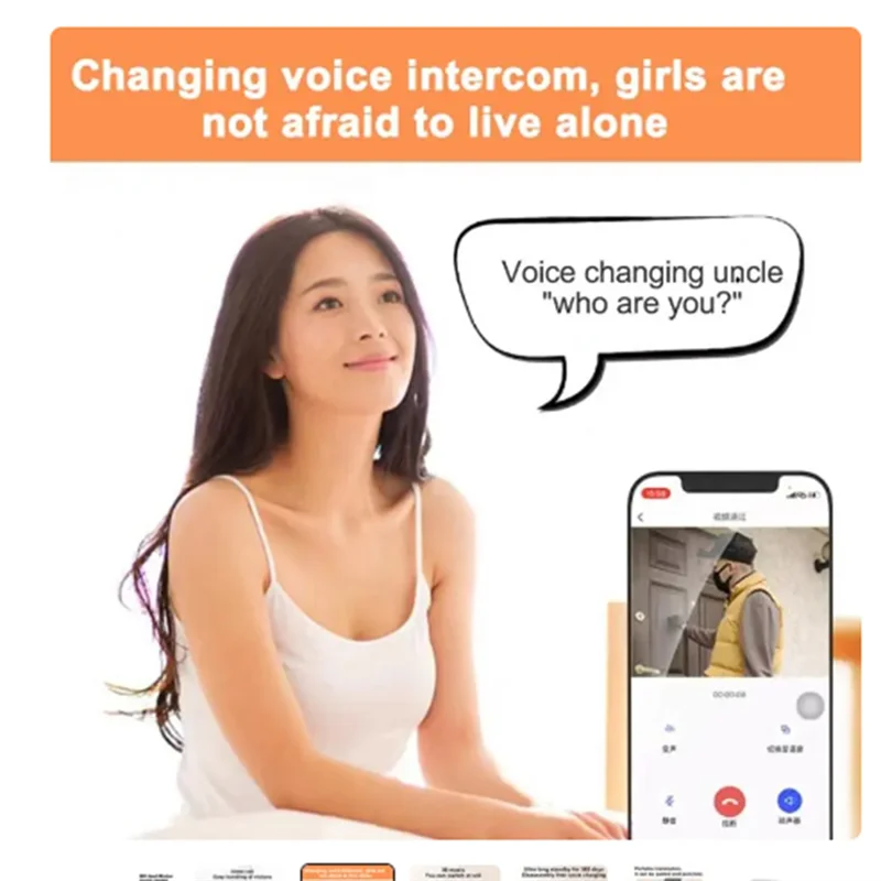 ABNR Smart Wireless Wifi Video Doorbell Waterproof 1080P HD Video Doorbell With Camera HD Infrared Night Vision Camera Easy To U