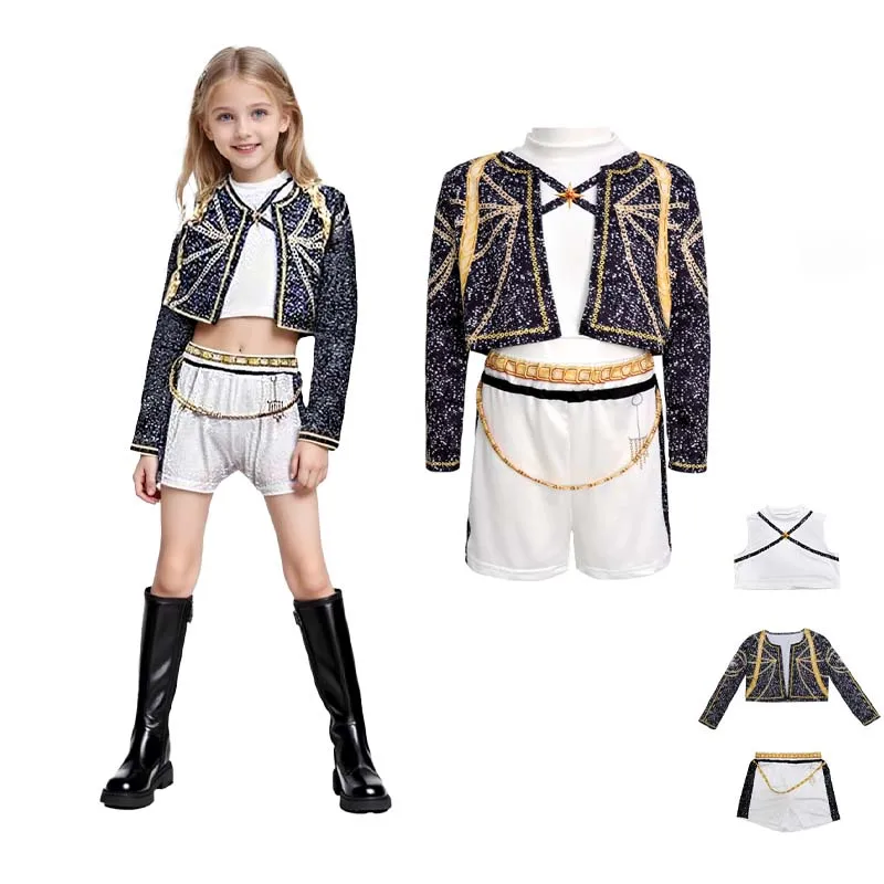 

Demon Hunters Rumi Costumes Anime Zoey Mira Halloween Uniform 3D Print Singer Dance Clothes Stage Performance Outfits