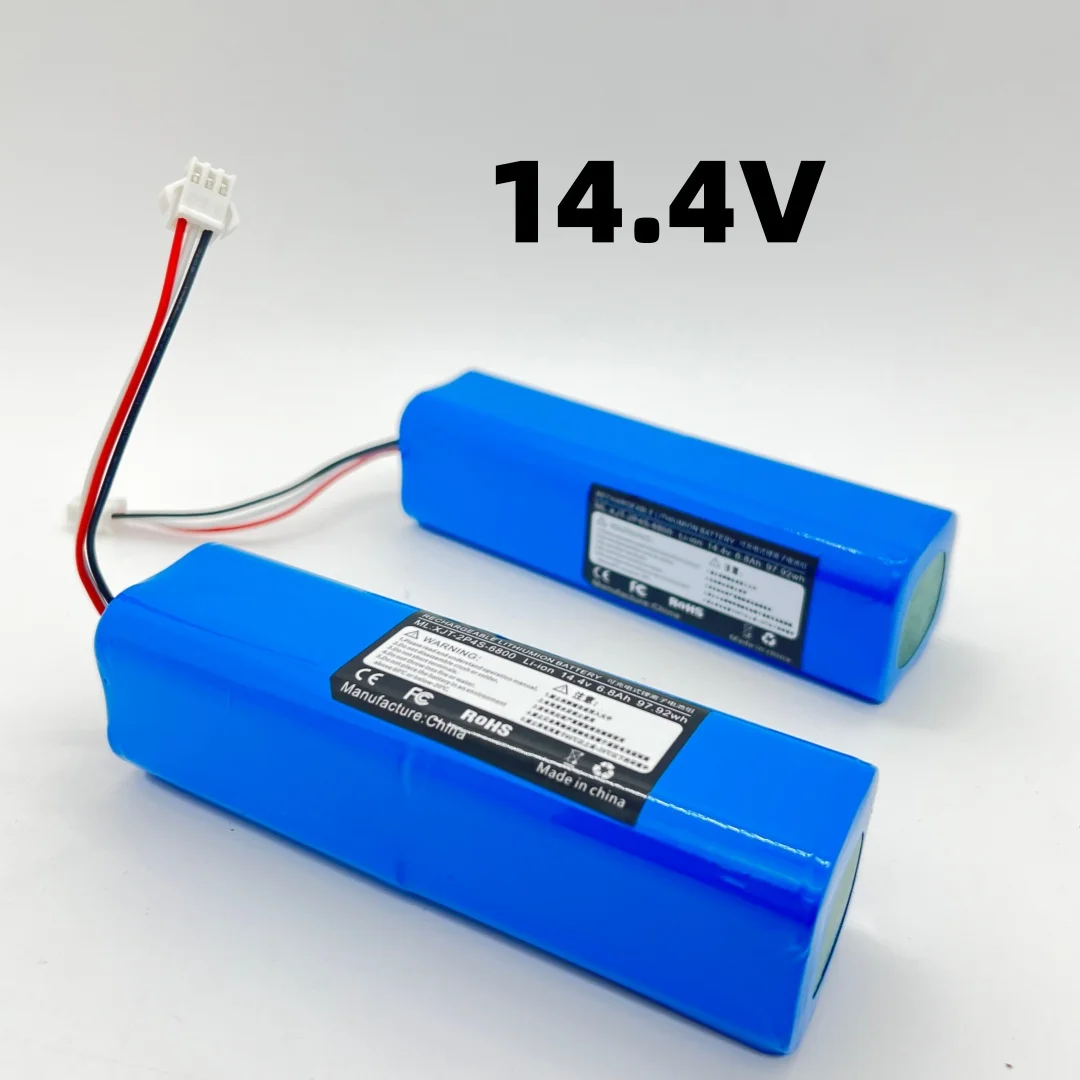 12.8Ah-14.4V Li-ion Battery for Xiaomi Lydsto R1 Viomi S9 Roidmi Eve Plus Robot Vacuum Cleaner Battery Pack 18650 Li-ion Battery