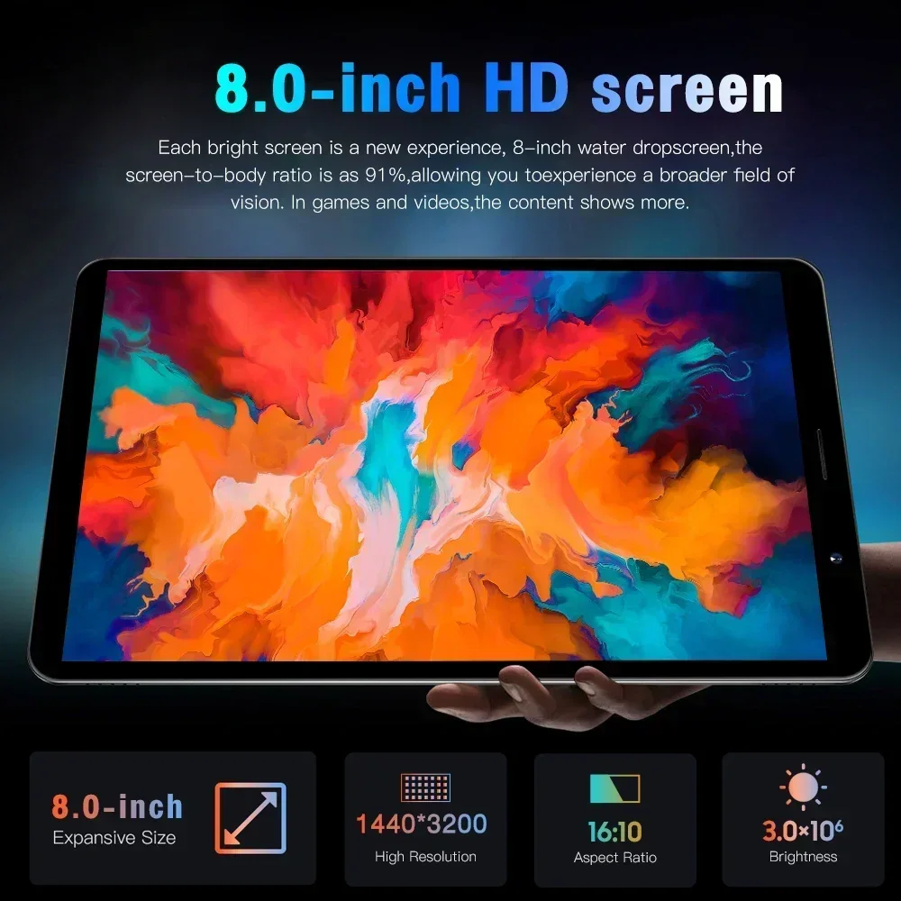 New Global Model Tablet Tab14 8-inch Android 12 Bluetooth 16GB 1TB GPS WPS 5G Dual SIM HD Wifi Hot Sale Tablet PC Tablet PC 2024