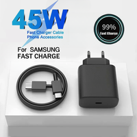 PD 45W USB-C Fast Wall Charger for Samsung S20 S21 FE S22 S23 S24 Ultra Note20 A14 A15 A25 A34 A53 A54 5A Type-C Charging Cable