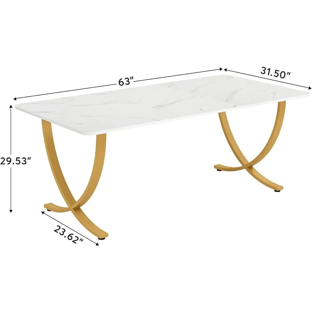 Mesa de conferência para escritório doméstico, móveis de negócios, mesa moderna do computador, mesa executiva, 63 em x 31,5 em D