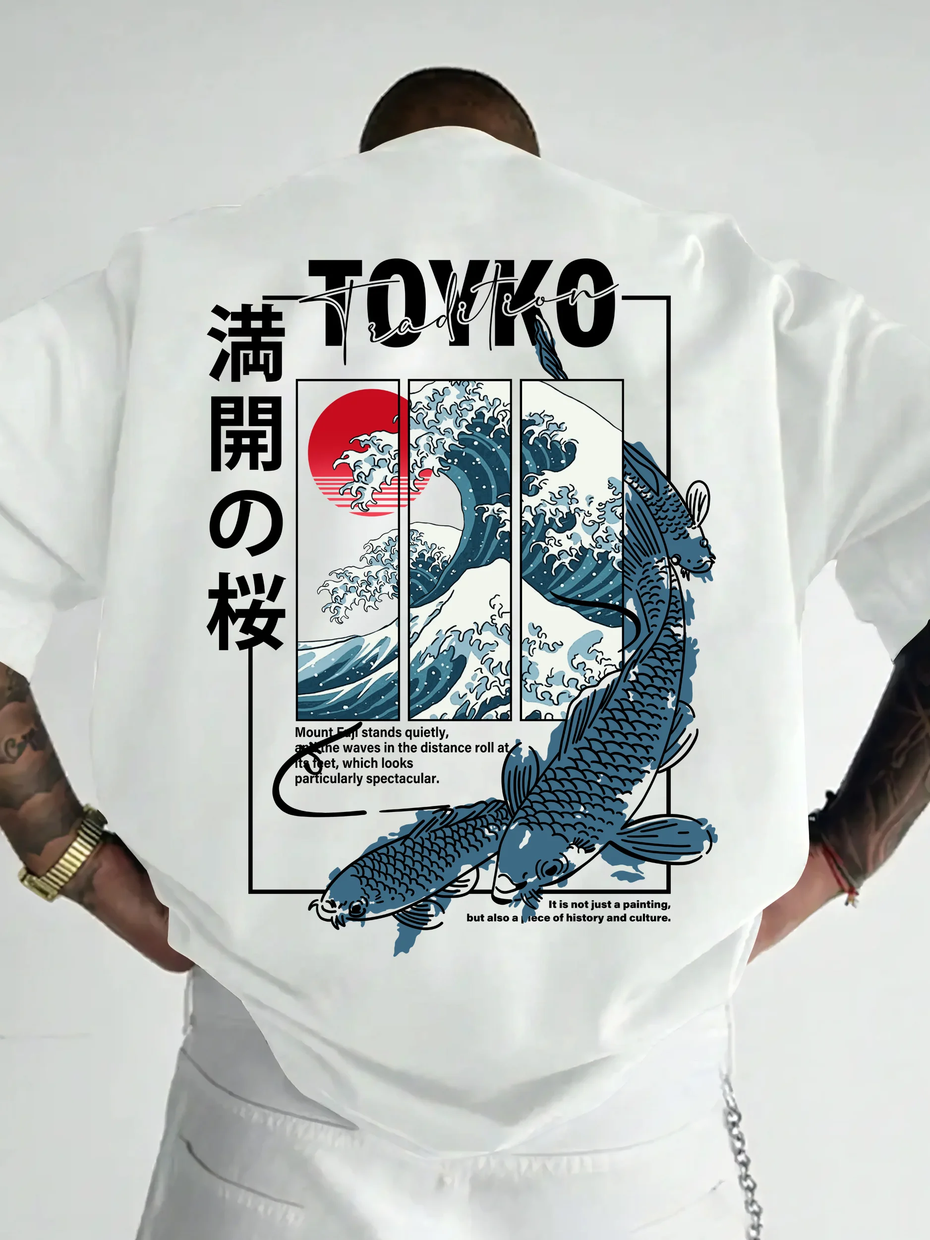 Camiseta de Verano para Hombre, Estilo Japonés, Moderna, Holgada, 100% Algodón Puro, Material Suave, Versátil, Cómoda y Transpirable