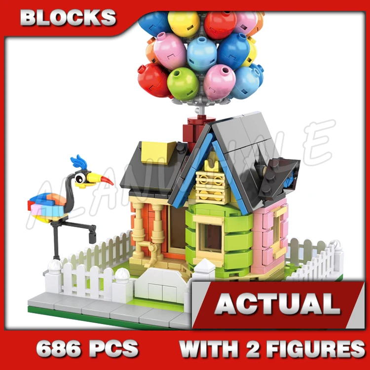 686 Stück Ideen Ballonhaus Flying Up Home Garden Sky Adventure 7025 Bausteinsets kompatibel mit Modell