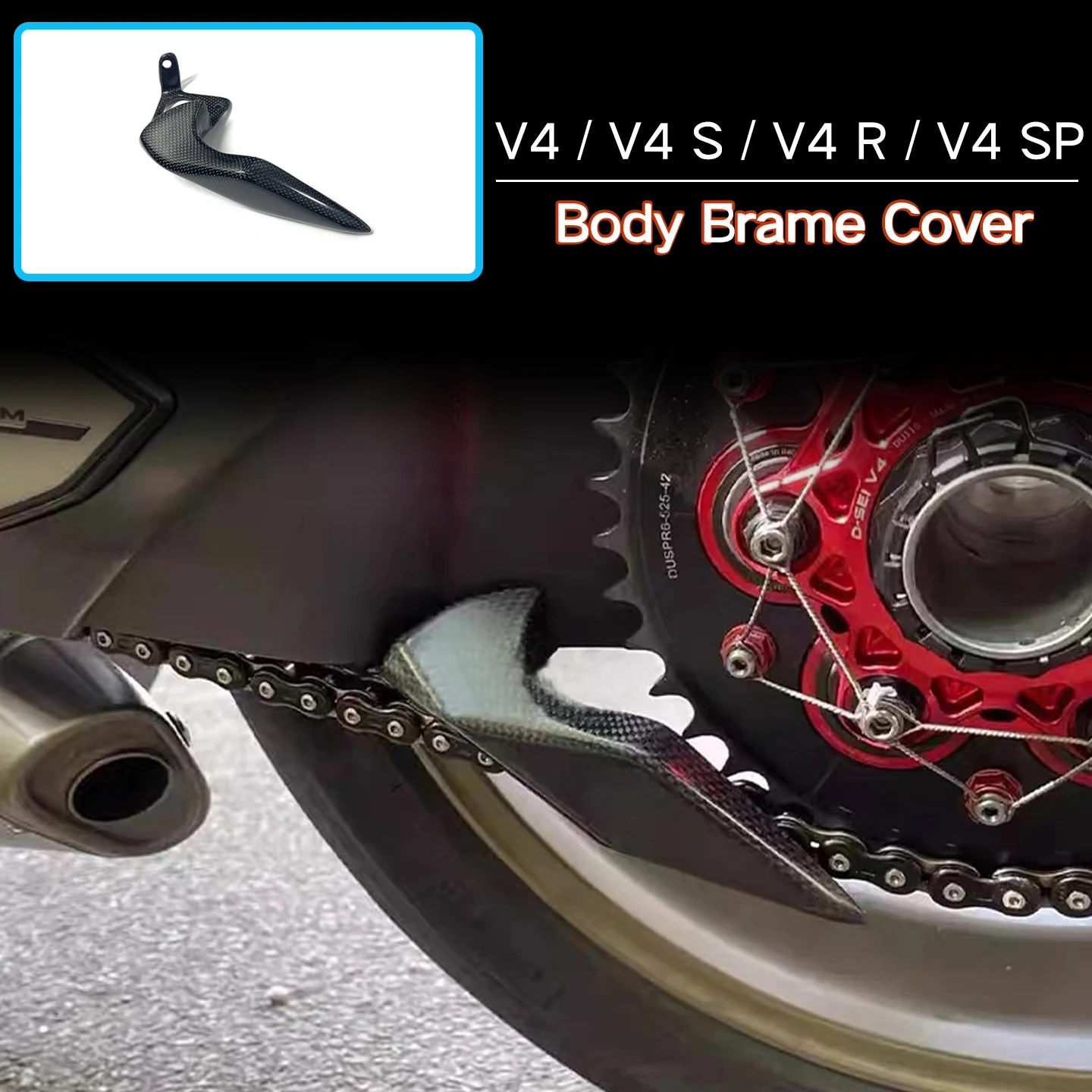 

For DUCATI Panigale / Streetfighter V4 3K Carbon Fiber Lower Chain Guards Cover Protection Fairing Kit Motorcycle Accessories
