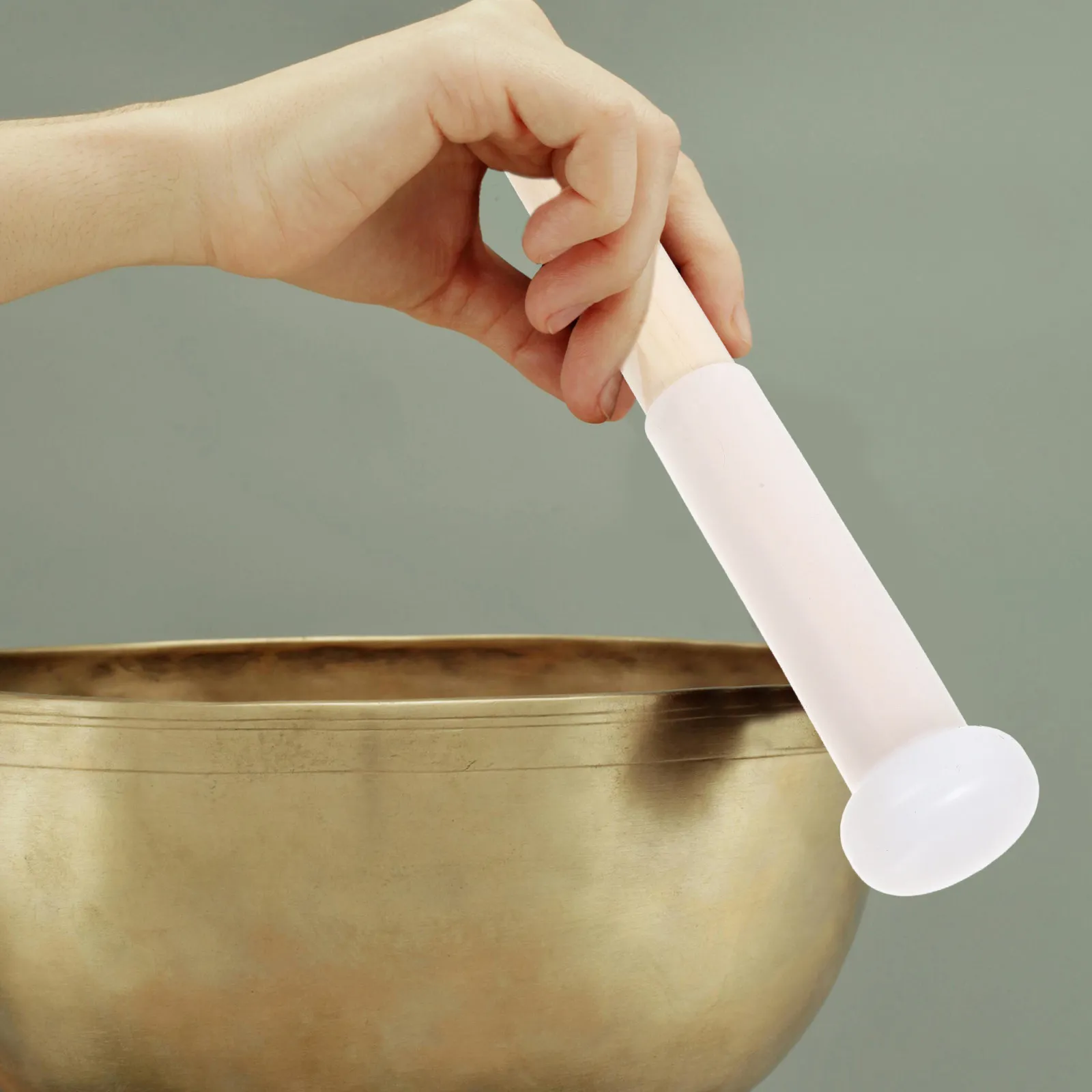 

Профессиональный молоток для поющей чаши с резиновой головкой и гладкой полированной деревянной ручкой для медитации, йоги и звукотерапии