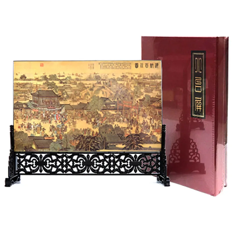 Chinese Wooden Lacquerware Table Ornaments Office Accessories Decoration Items For Home Living Room Gifts With Box