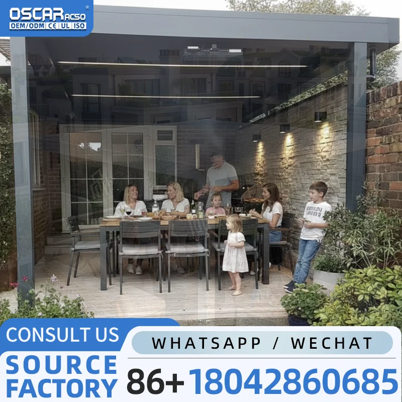 Waterproof Opening Roof Louvered Outdoor Shelter Canopy for Garden Patio Backyard pergola