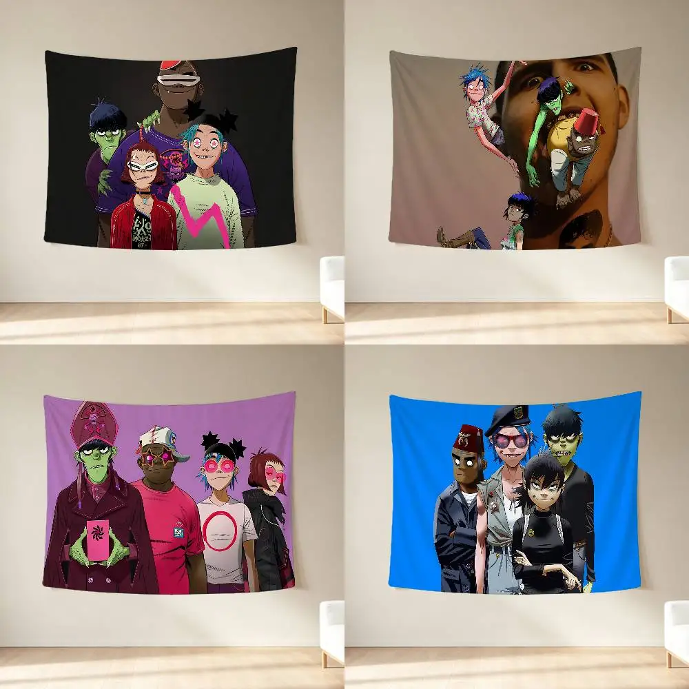 Retro Music G-Gorillaz Cool Tapestry Banner Meme Tapestry With HD Printing Cool Flags For College Dorm Room