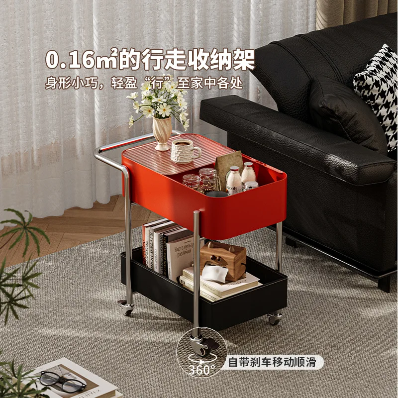 trolley, living room, multi-layer, dopamine, household, storage, removable, side snacks