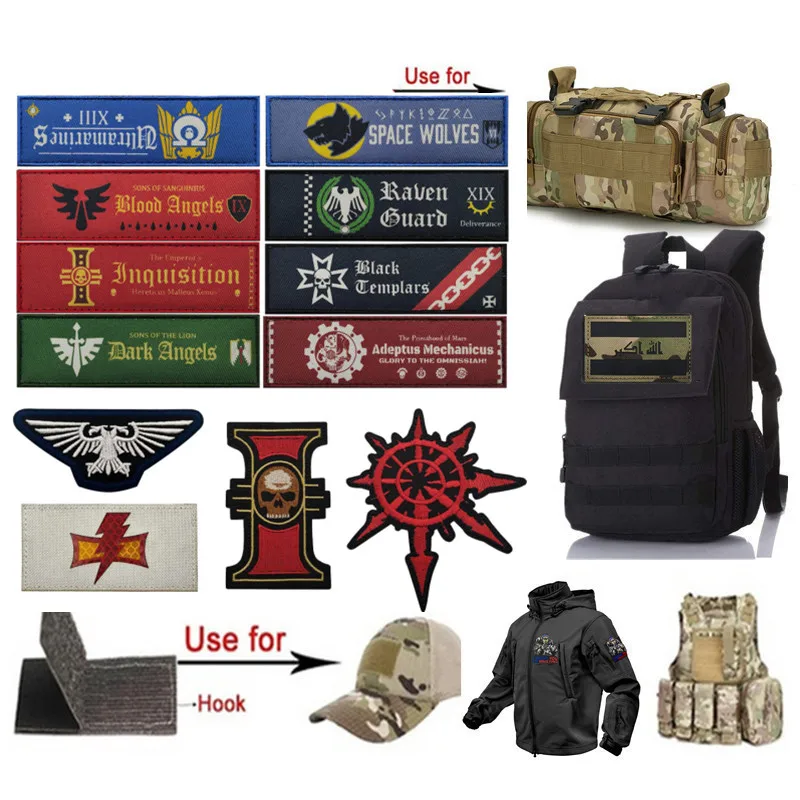 New War-Hammer 40K Warhammer Embroidered Armband Red Symbol Outdoor Backpack Patch Oracle Embroidered Bag Accessory Patch