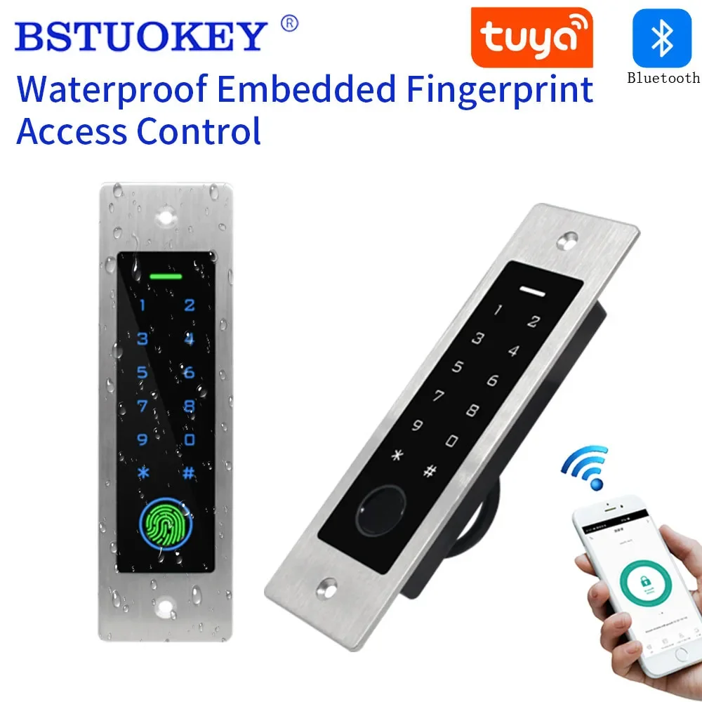 

Tuya Smart App Embedded Mount Waterproof Metal Fingerprint Access Control Keypad 125Khz Standalone Reader Controller Door Opener