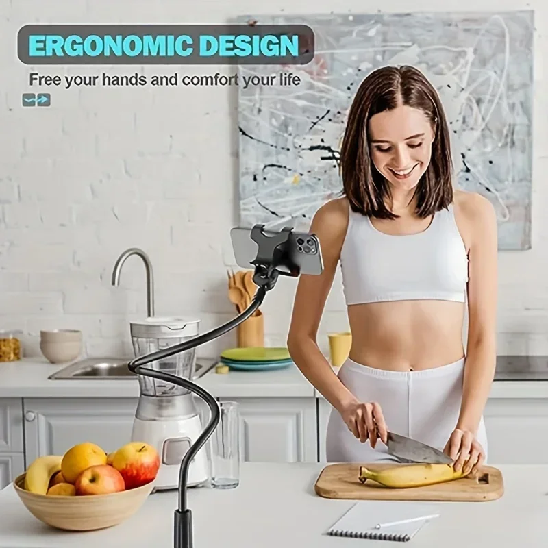 Soporte con Clip para teléfono con agarre, brazo largo Flexible, cuello de cisne, abrazadera de montaje para IPhone 15 Pro Max, accesorios nuevos