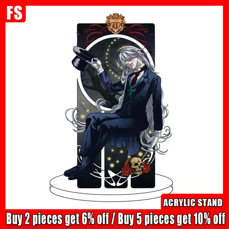 13cm Anime Black Butler Undertaker Acrylic Stand Self-control Sebastian Figure Celi Action Figure Colletible Home Decoration Toy