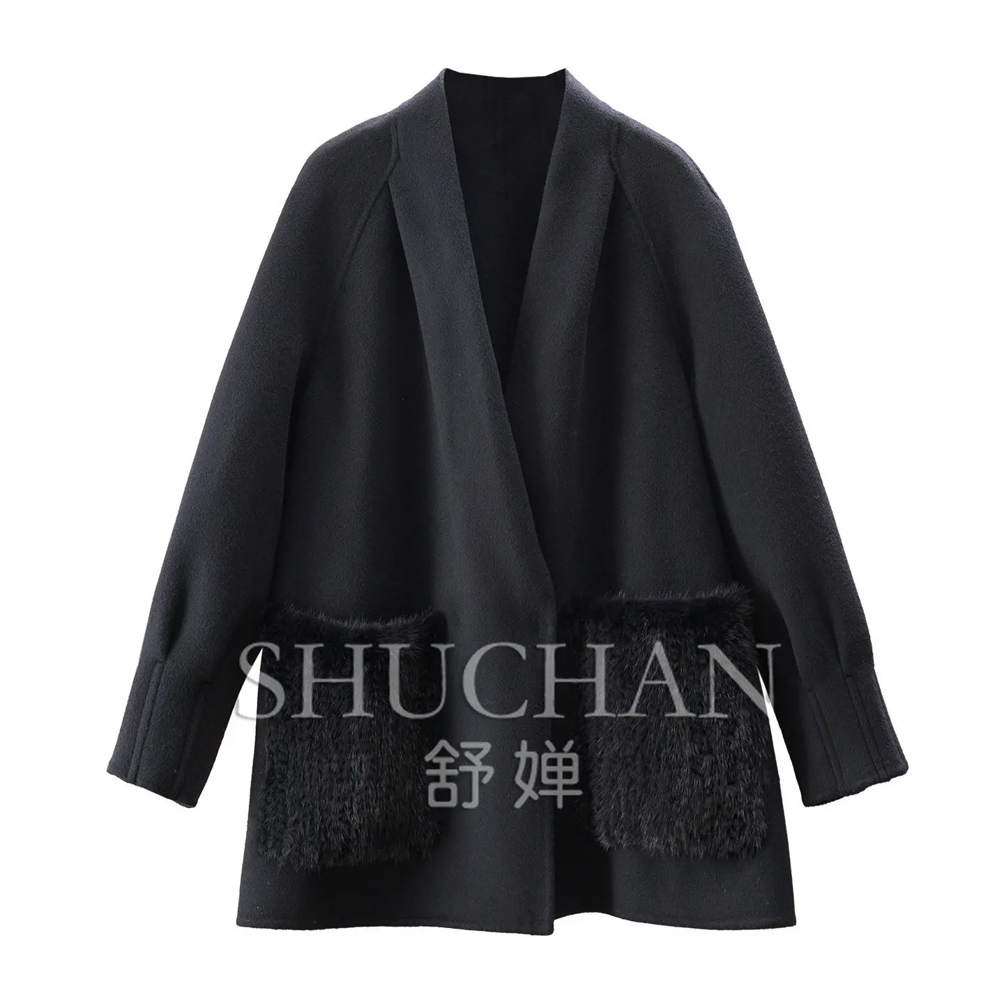 Luxury Elegant Jingyun Cashmere Wool Heavy Mink Double-sided Mink Medium and Long Coat Female F352