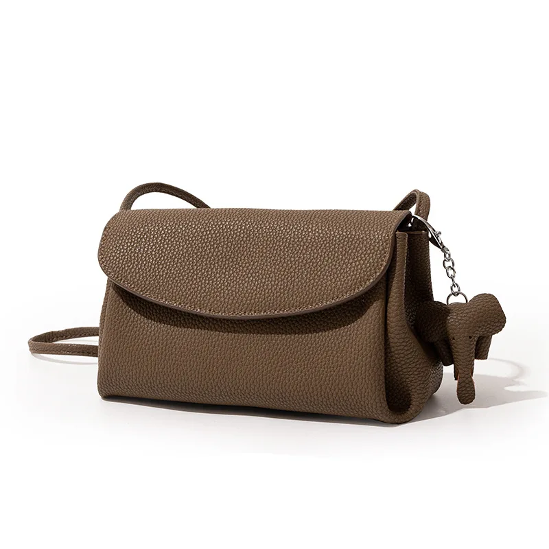 

Women Split Leather Shell Bag Retro Style Flap Messenger Crossbody Bags Temperament Female Cell Phone Shoulder Bag