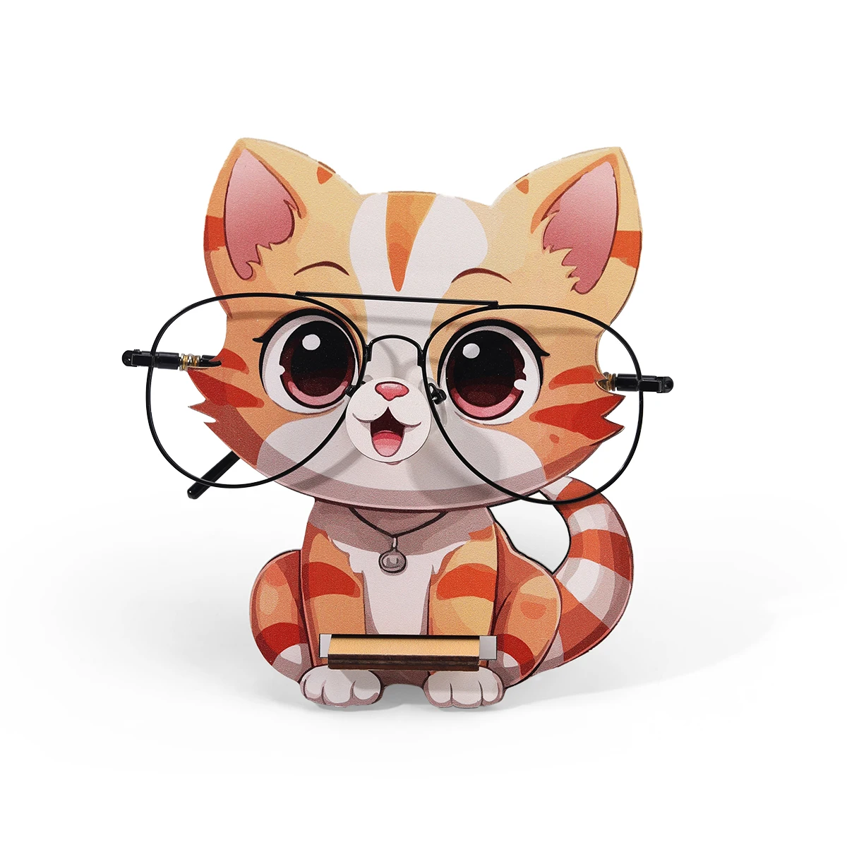 Cute Animal Glasses Frame Cartoon Cat Glasses Frame Glasses Display Frame Sunglasses Frame Hand-carved Home Wooden Decoration 3D
